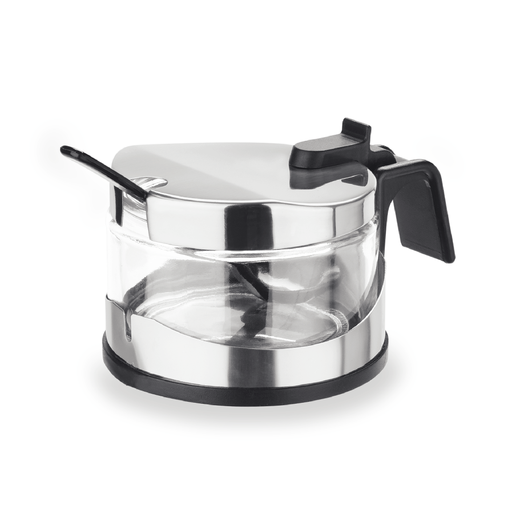 Marmeladedose, mit Löffel