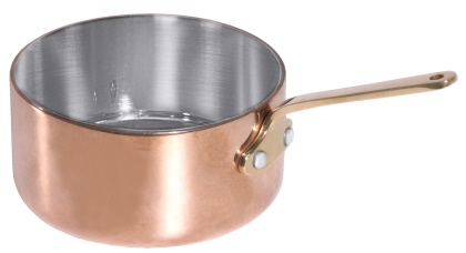Kupfer-Stielkasserollen, flach