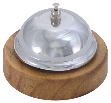 Rezeptionsklingel, auf Holzfuß