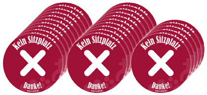 Schild ''Kein Sitzplatz''