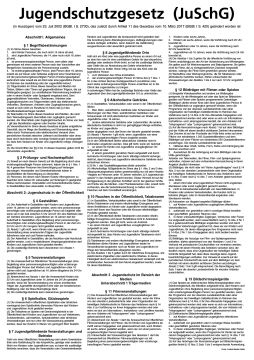 Aushang Jugendschutzgesetz