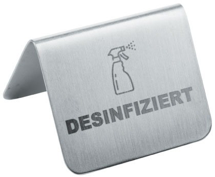 Schild, Desinfiziert