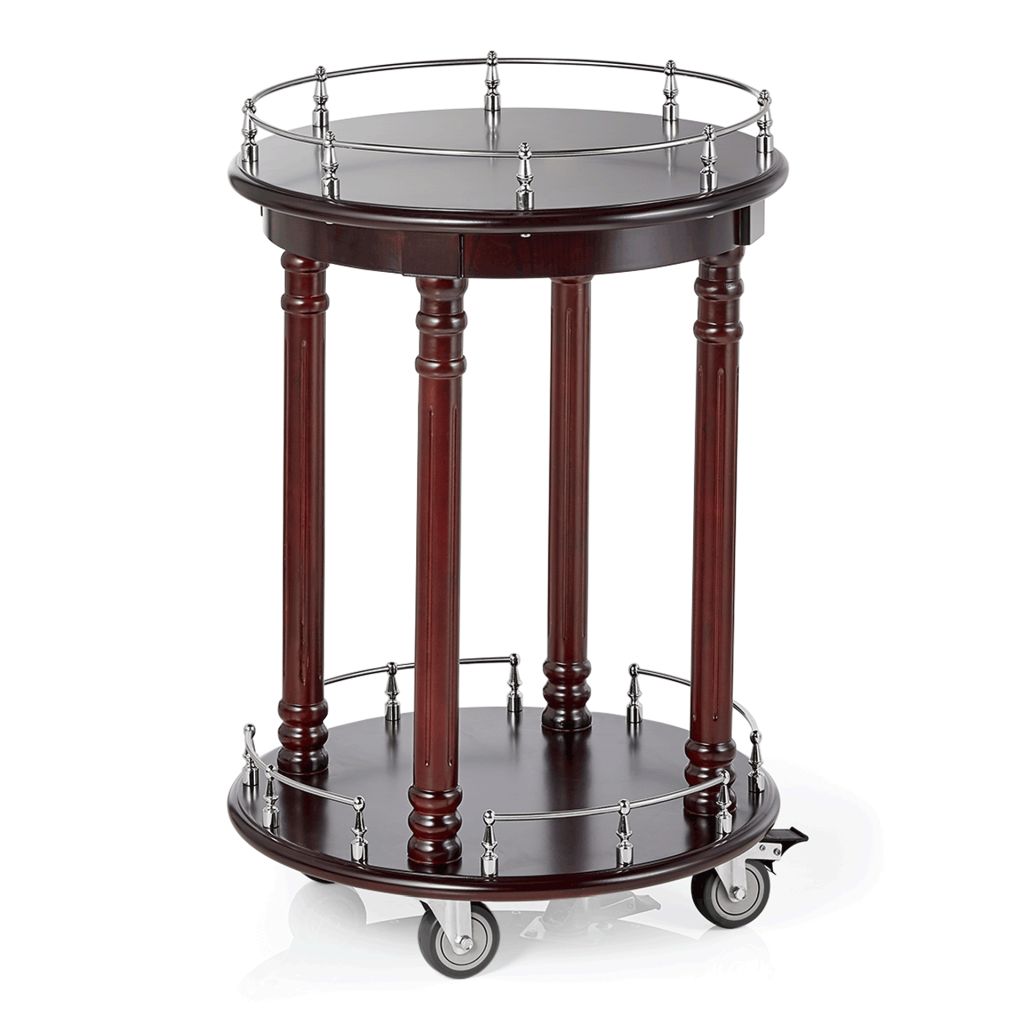 Servierwagen rund, in Holzoptik