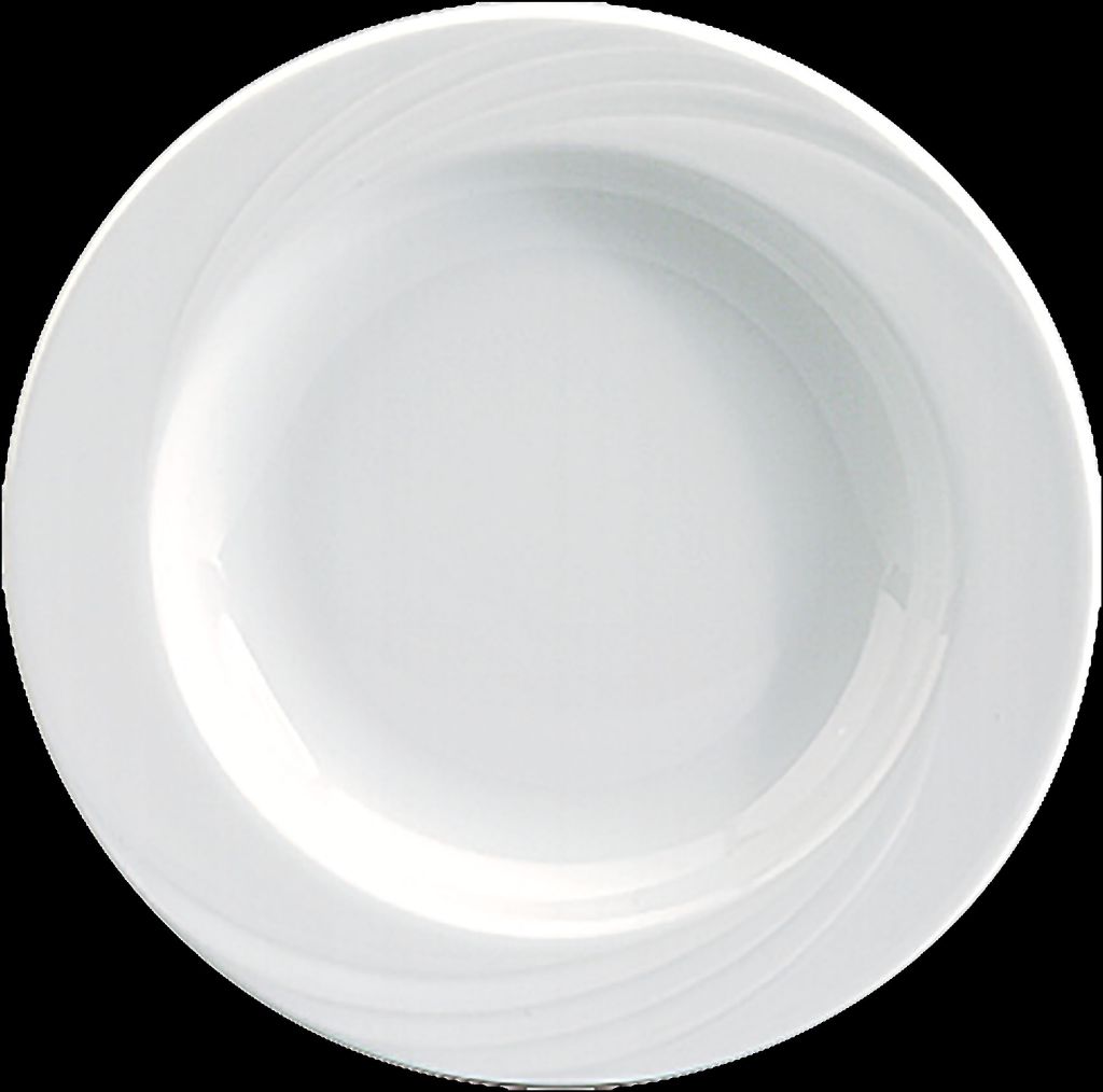 Teller DONNA tief, rund mit Fahne und Relief