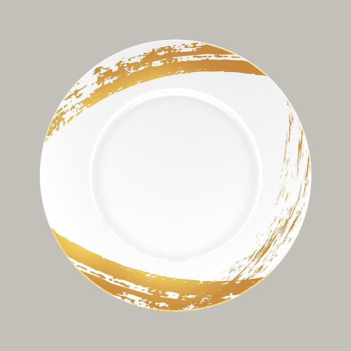 Teller GOLD STROKE flach, rund mit Rand