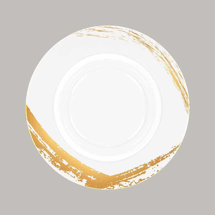 Teller GOLD STROKE tief, rund mit Rand