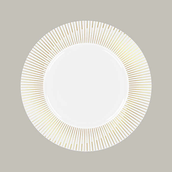 Teller GOLDEN RAY flach, rund mit Rand