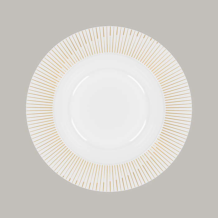 Teller GOLDEN RAY tief, rund mit Rand