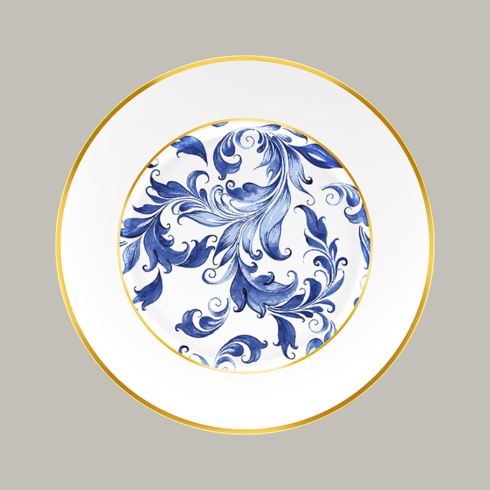 Teller LAVENDULA flach, rund mit Rand