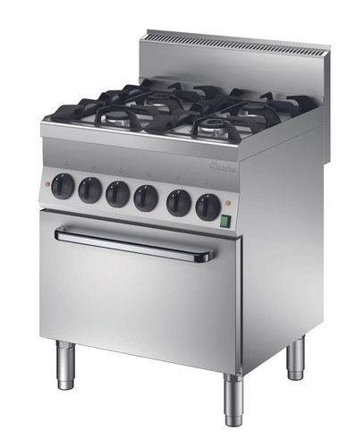 Gasherd 650, mit 4 Kochzonen und Backofen