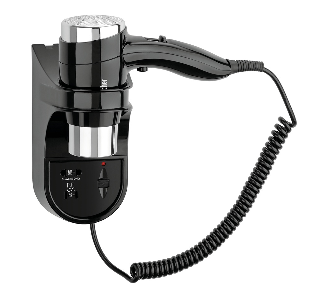 Hotelhaartrockner, mit Rasiersteckdose